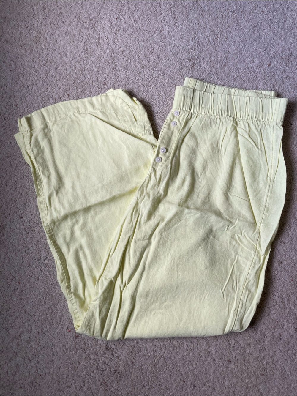 Light Acid Yellow Linen Loungepants Sz L